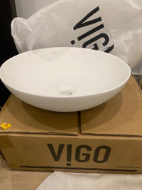 Matt white vigo floating sink