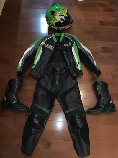 Nexo N-Force Plus 2 Piece Leather Motorcycle Suit Size Small / 38 US , 1.2-1.4 mm Genuine Cowhide Le...