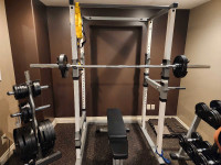 Weights & squat rack 