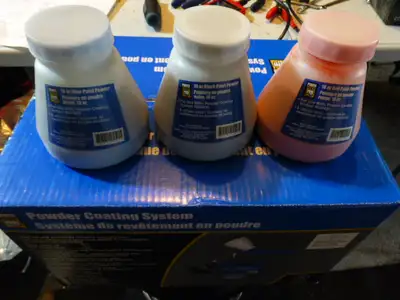 Brand new in unopened box. Powder coating setup with 3 new powders.blue,red and black. $200 Pickup i...
