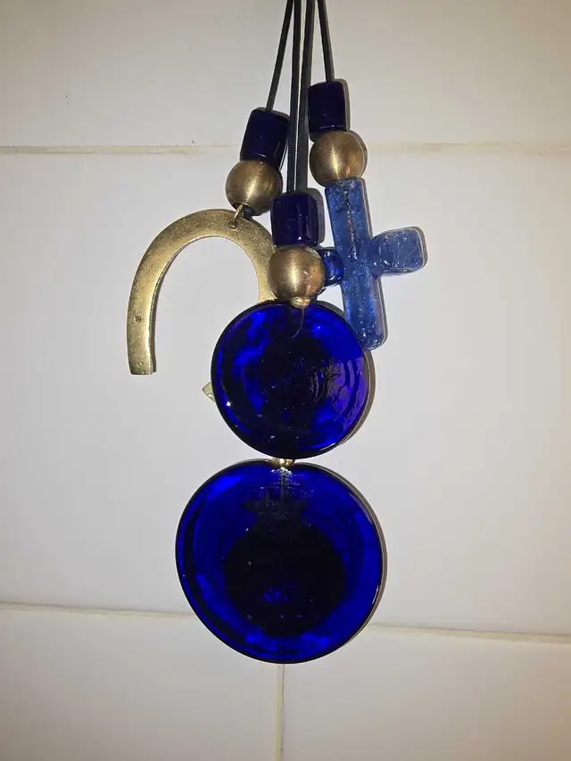 Wall Decor/ Wind Chime made with vintage Brass and glass  in Home Décor & Accents in City of Toronto - Image 6