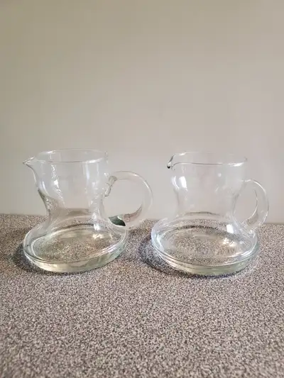 2 -fat bottom creamer/decanter with handle, View more