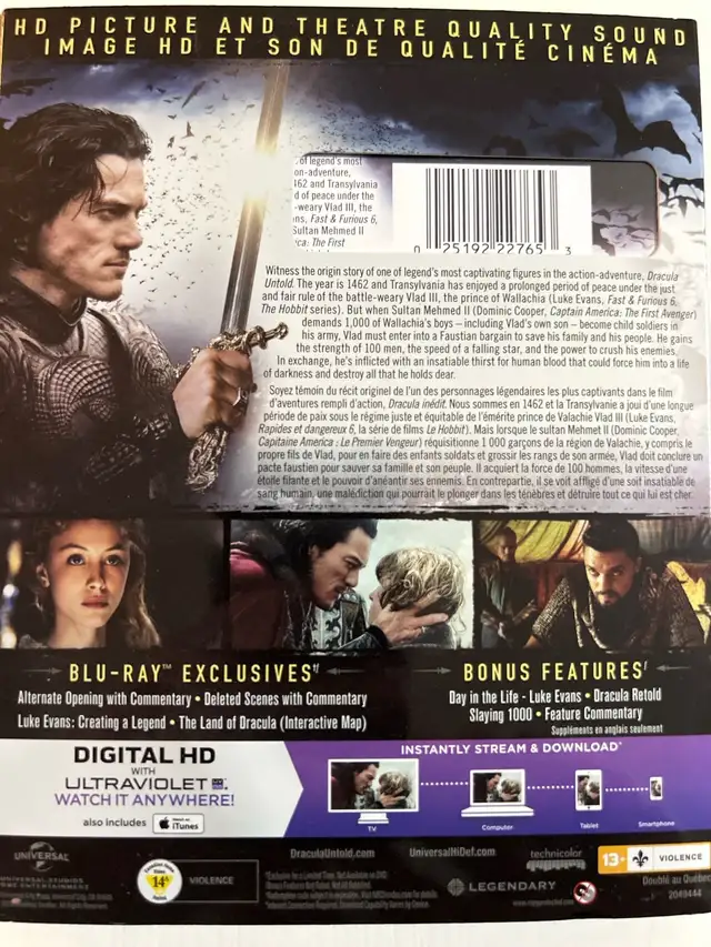 Dracula Untold Blu-ray & DVD for 10$.62863261890307121