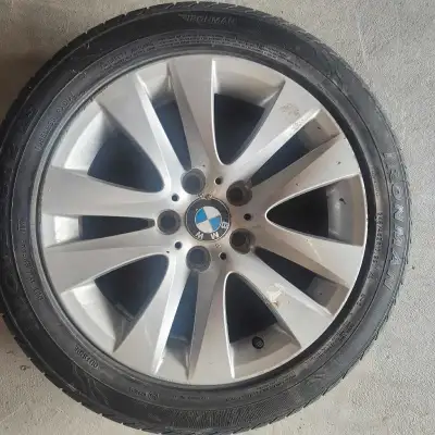 Four tire on BMW rims, size 245/45ZR17. The tire are Ironman and in very good condition. Lot of trea...
