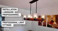 Installation luminaires et fixation télé sur le mur 