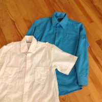 Vêtements garçon 8-12 ans - chemise bleue sarcelle comme neuve