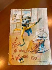 ANTIQUE Vintage BOOK A Frog He Would a Wooing Co McLoughlin Bros