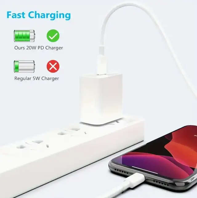 1pc 2 M 6.6ft USB C to Lightning Charging & Data Cable Apple MFI in General Electronics in Markham / York Region - Image 4