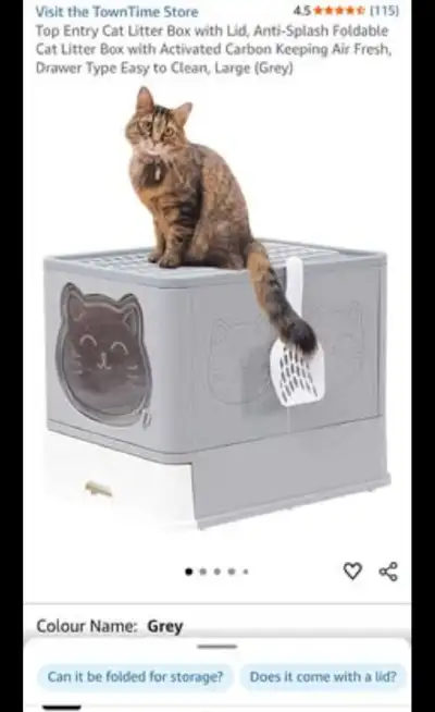 BRAND NEW-2 entry cat litter box with lid/filte, View more