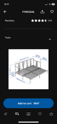 Bed Frame- Single to Twin
