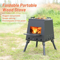 Portable Tent Stove Lightweight Hot Wood Camp Stove Black T200H