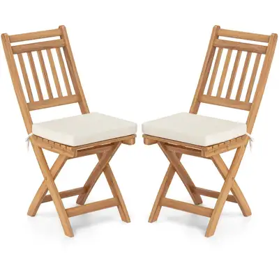 New Patio Folding Chairs Set of 2 with Soft Seat Cushion, View more
