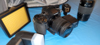 Lumix/Panasonic G85 video/photo camera kit with lenses