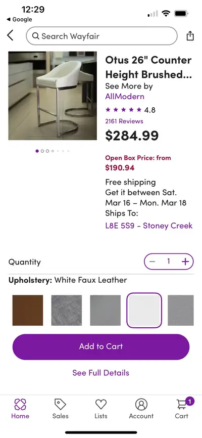 OTUS 26” Bar/Vanity Chair- BRAND NEW, View more