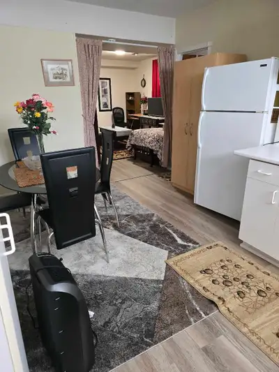 Completly self-contained ( no sharing) legal furnished basement unit is clean and in excellent move-...