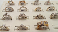 14K Yellow Gold Round-Cut Pavé Diamonds Rings (2)...