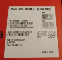 ROG STRIX LC II 240 ARGB Liquid Cooler New, never used AM5
