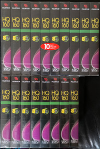 FujiFilm Blank VHS tapes (18 new, sealed tapes) HQ160 8 hours