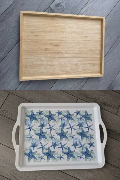 Ikea Bamboo Tray & Plastic Tray, View more