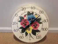 1994 JC Walden Round plastic flower Sunbeam thermometer (H4)