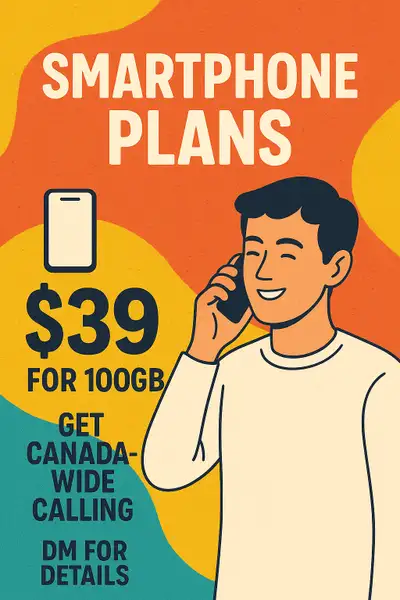 Cell Phone Plan for just $39/month Get 100GB of high-speed data included every month Enjoy Canada-wi...