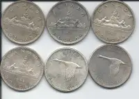 Silver loonie 1951, 52, 66, 67 Dollar canadien