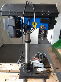 10" Drill press with work bench and drill bits