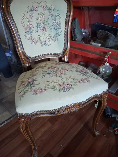 Antique Floral Chair, View more