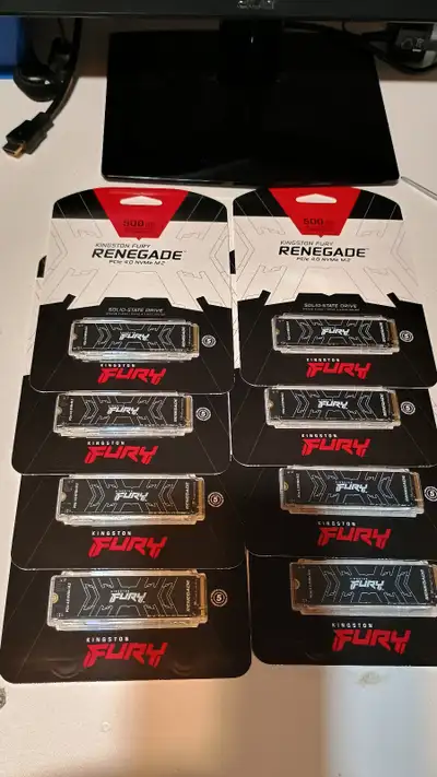 8 500GB Kingston Fury NVMe SSDs, View more