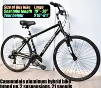 Canondale large aluminum hybrid bike bicycle, shimano 21 speeds