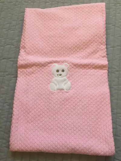 New, Infant, One-of-a-kind Pink Lined Flannel Blanket, View more