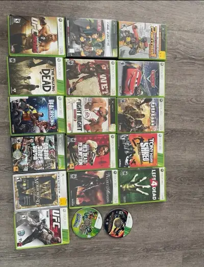 Lot includes system, controllers and a bunch of games. Disc insert is broken but still works ( we us...