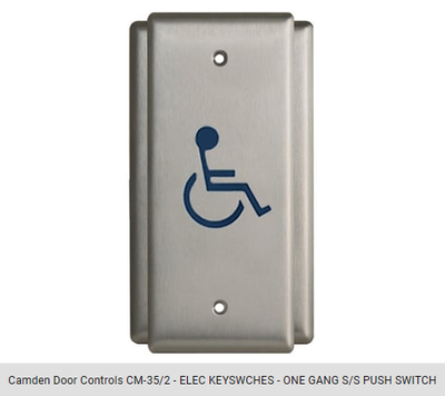 Camden CM-35/2 Narrow Push Plate Switch (Wheel chair logo), View more