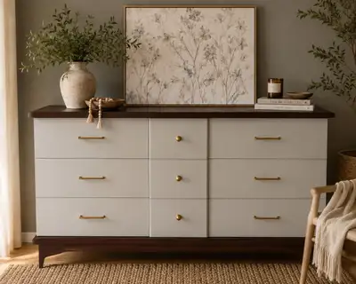 ✨ Vintage Peppler Solid Wood Dresser | Refinished Mahogany, View more