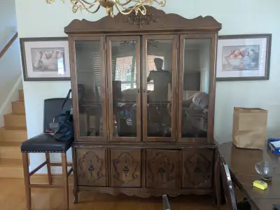 Solid Wood Antique Italian Hutch / China Cabinet , View more