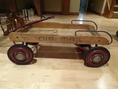 Vintage Werlich "Air Mail" Wooden Coaster Wagon, View more