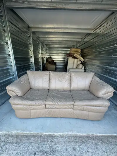 Genuine Leather Couch DELIVERY AVAILABLE , View more
