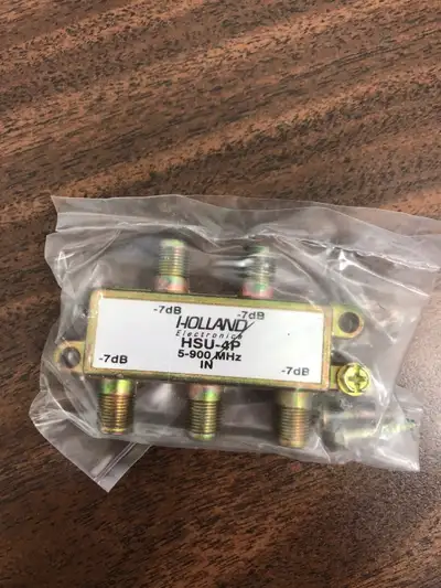 FREE TV CABLE Splitter (Coax) 4-Way, HSU-4P, 5-900 MHz, View more