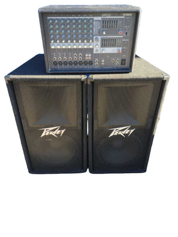 PA System - Yamaha powered mixer and peavey speakers in Other in Mississauga / Peel Region