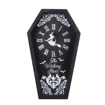 Working Witch Coffin Clock Halloween Decor NEW MINT, View more