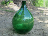 large green glass wine demijohn bottles