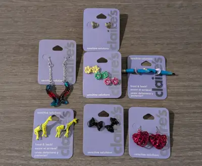 Bundle: NEW 7 Pairs of Claire's Earrings, View more