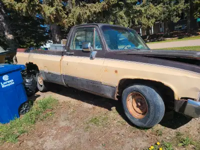 Engine ran when parked last year. Th350 Trans. Rear end has less than 100k. Cab, doors and hood are...