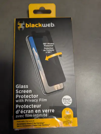 Black Web glass screen protector iPhone 11 Pro Max .XS MAX new, View more