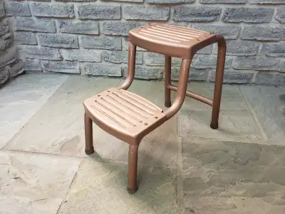 Vintage Mid Century retro Two Step Metal Step Stool. Very sturdy and in very good condition with exp...