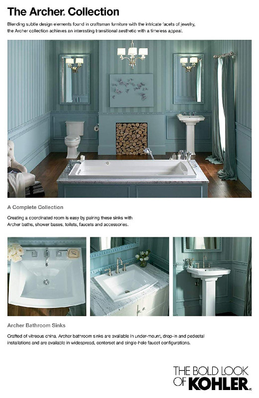 Lavabo salle de bain deluxe KOHLER 23"x18" bathroom lavatory dans Articles pour la salle de bains  à Laval/Rive Nord - Image 3