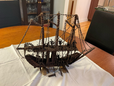 Model Ship made with cloves. From Indonesia spice trade, View more