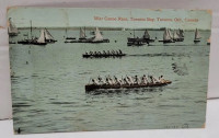 1913 POST CARD WAR CANOE RACE TORONTO BAY