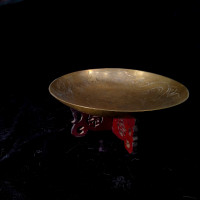 Vintage Chinese Solid Brass 10” Large Bowl