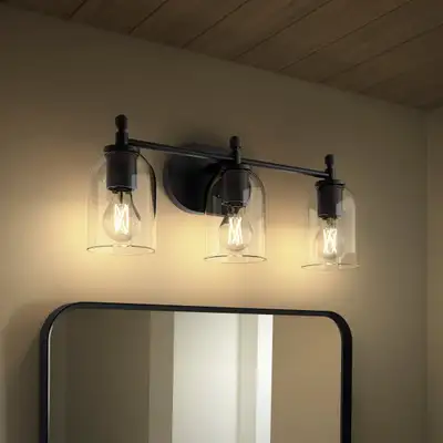 Kohler Orime Three-Light Wall Sconce, Clear Glass Shades, LED, View more